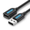 Cable alargador usb 2.0 vention cbibf/ usb macho - usb hembra/ 480mbps/ 1m/ negro