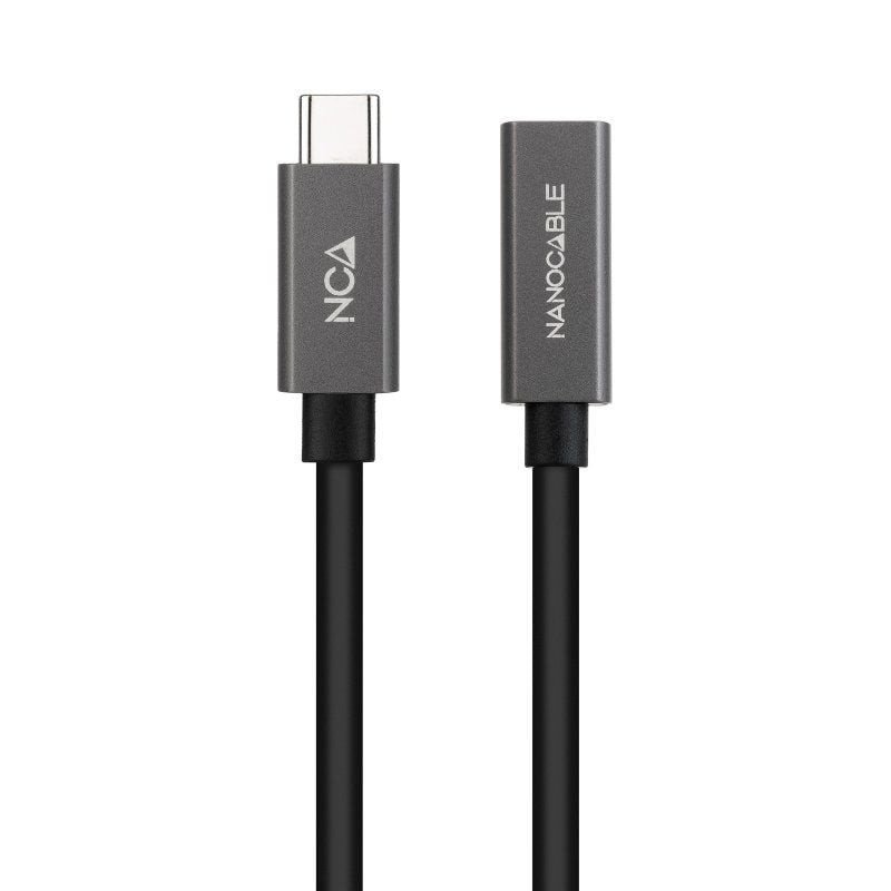 Cable alargador usb 3.2 nanocable 10.01.4402/ usb tipo-c macho - usb tipo-c hembra/ 2m/ negro