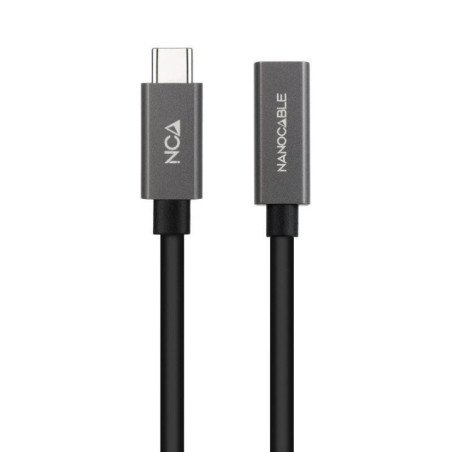 Cable alargador usb 3.2 nanocable 10.01.4402/ usb tipo-c macho - usb tipo-c hembra/ 2m/ negro
