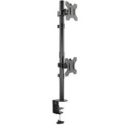 Soporte de mesa para 2 monitores tooq db1233tnv-b/ giratorio/ inclinable/ hasta 8kg