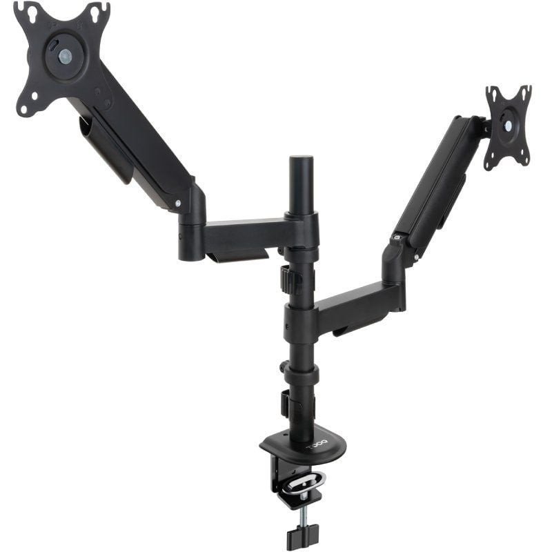 Soporte de mesa para 2 monitores tooq db1533tnr-b/ giratorio/ inclinable/ hasta 9kg
