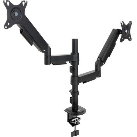 Soporte de mesa para 2 monitores tooq db1533tnr-b/ giratorio/ inclinable/ hasta 9kg