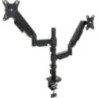Soporte de mesa para 2 monitores tooq db1533tnr-b/ giratorio/ inclinable/ hasta 9kg
