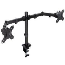 Soporte de mesa para 2 monitores tooq db1802tn-b/ giratorio/ inclinable/ hasta 8kg