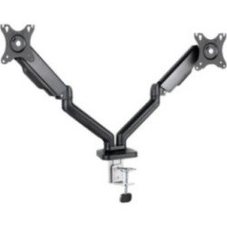 Soporte de mesa para 2 monitores tooq db5132tnr-b/ giratorio/ inclinable/ hasta 9kg