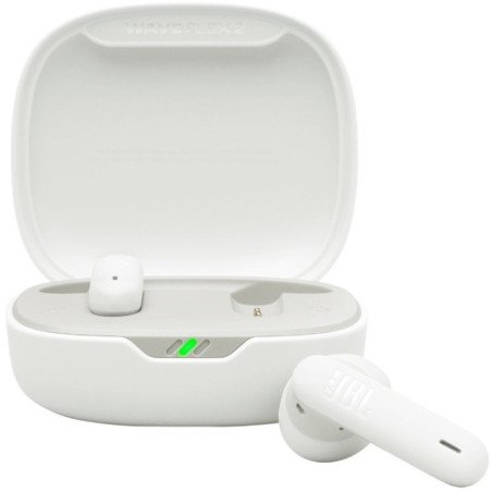 Auriculares bluetooth jbl wave flex 2 con estuche de carga/ autonomía 10h/ blancos