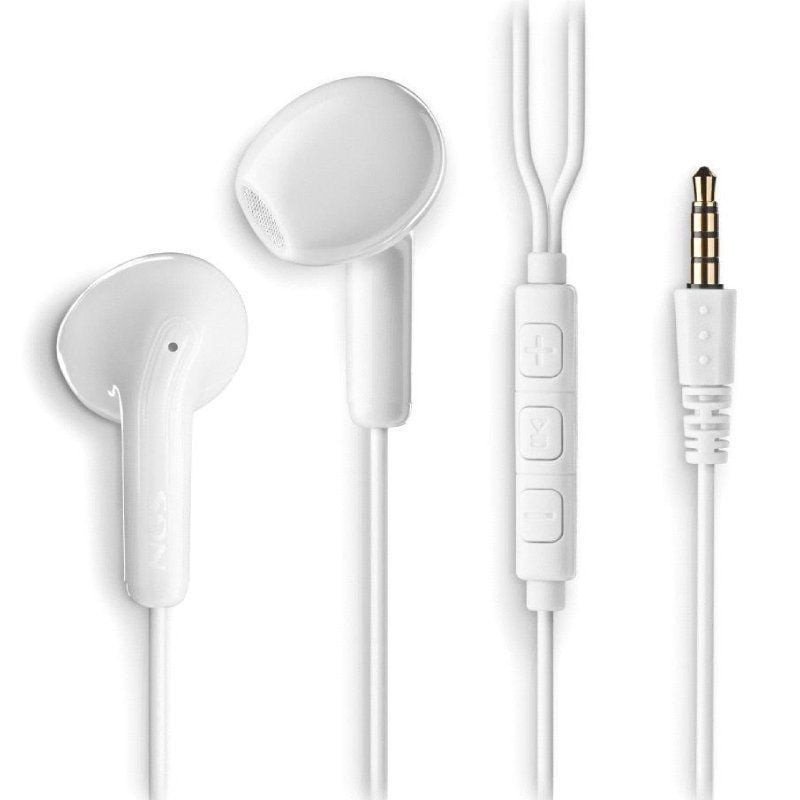 Auriculares intrauditivos ngs cross flip/ con micrófono/ jack 3.5/ blancos