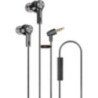Auriculares intrauditivos qubo eb-100/ con micrófono/ jack 3.5/ grises