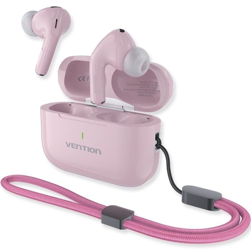 Auriculares bluetooth vention echo lite e11 plus con estuche de carga/ autonomía 6h/ rosas