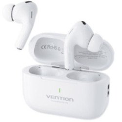 Auriculares bluetooth vention echo lite e11 con estuche de carga/ autonomía 6h/ blancos