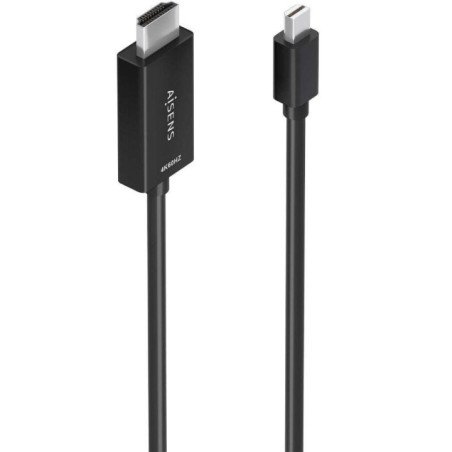 Cable conversor aisens a125-0886/ mini displayport macho - hdmi 4k macho/ 1m/ negro