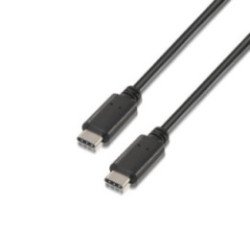 Cable usb 2.0 tipo-c aisens a107-0055/ usb tipo-c macho - usb tipo-c macho/ 480mbps/ 50cm/ negro