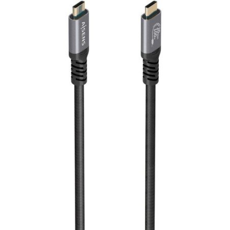 Cable usb 3.2 tipo-c aisens a107-0988/ usb tipo-c macho - usb tipo-c macho/ hasta 100w/ 20gbps/ 3m/ negro