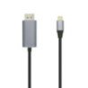 Cable displayport aisens a109-0395/ usb tipo-c macho - displayport macho/ hasta 27w/ 1250mbps/ 1.8m/ negro