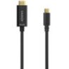 Cable conversor hdmi 4k aisens a109-0624/ usb tipo-c macho - hdmi macho/ hasta 27w/ 1250mbps/ 1.8m/ negro