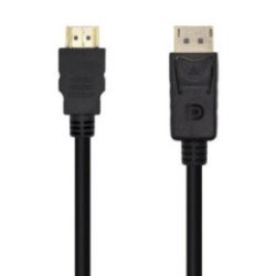Cable conversor aisens a125-0459/ displayport macho - hdmi macho/ hasta 5w/ 2300mbps /1m/ negro