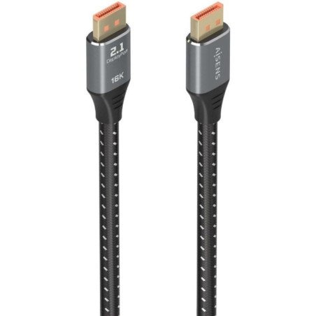 Cable displayport 2.1 16k aisens a158-0901/ displayport macho - displayport macho/ 80gbps/ 1m/ negro