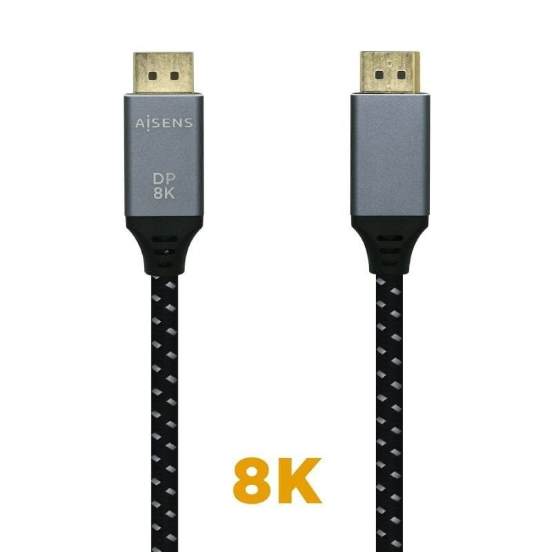 Cable displayport 1.4 8k aisens a149-0436/ displayport macho - displayport macho/ 1.5m/ negro gris