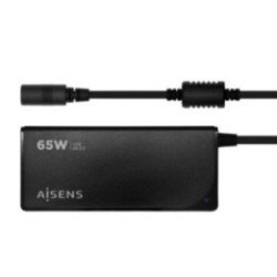 Cargador de portátil aisens aslc-65wauto-bk/ 65w/ 1xusb qc3.0/ automático/ 9 conectores/ voltaje 18.5-20v
