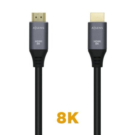 Cable hdmi 2.1 8k aisens a150-0428/ hdmi macho - hdmi macho/ 2m/ gris negro