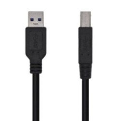 Cable usb 3.0 impresora aisens a105-0445/ usb tipo-b macho - usb macho/ 5gbps/ 3m/ negro
