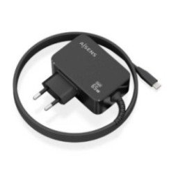 Cargador de portátil gan aisens asch-1pd65wl033-bk/ 1xusb tipo-c + cable 1.8m/ 65w/ automático/ voltaje 5-20v