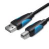 Cable usb 2.0 impresora vention vas-a16-b150/ usb tipo-b macho - usb macho/ 480mbps/ 1.5m/ negro