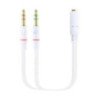 Cable estéreo nanocable 10.24.1203/ jack 3.5 hembra - 2x jack 3.5 macho/ 20cm/ blanco