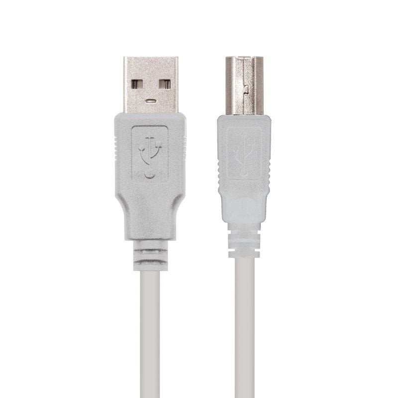 Cable usb 2.0 impresora nanocable 10.01.0104/ usb tipo-b macho - usb macho/ 3m/ beige