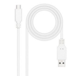 Cable usb 2.0 nanocable 10.01.2101-l150-w/ usb tipo-c macho - usb macho/ 480mbps/ 1.5m/ blanco