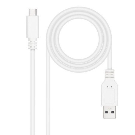 Cable usb 2.0 nanocable 10.01.2101-w/ usb tipo-c macho - usb macho/ 480mbps/ 1m/ blanco