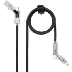 Cable usb 2.0 tipo-c nanocable 10.01.2602/ usb tipo-c macho + usb macho - usb tipo-c macho + lightning macho/ hasta 27w/