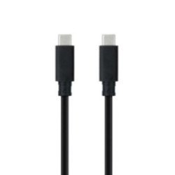 Cable usb 3.1 tipo-c nanocable 10.01.4101-l150/ usb tipo-c macho - usb tipo-c macho/ hasta 100w/ 10gbps/ 1.5m/ negro