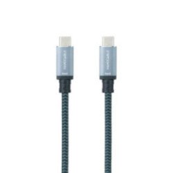 Cable usb 3.1 tipo-c nanocable 10.01.4102-comb/ usb tipo-c macho - usb tipo-c macho/ hasta 100w/ 10gbps/ 2m/ gris y negro
