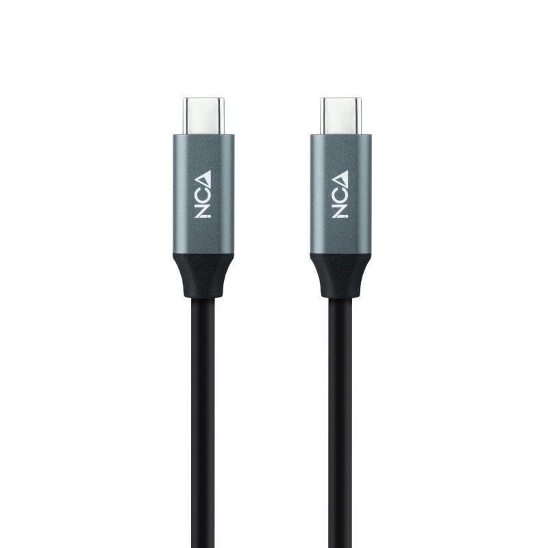 Cable usb 3.2 tipo-c nanocable 10.01.4301 5a 100w/ usb tipo-c macho - usb tipo-c macho/ hasta 100w/ 20gbps/ 1m/ gris y negro