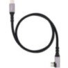 Cable usb 3.2 tipo-c acodado nanocable 10.01.4701/ usb tipo-c macho - usb tipo-c macho/ hasta 100w/ 10gbps/ 1m/ negro