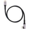 Cable usb 3.2 tipo-c acodado nanocable 10.01.4702/ usb tipo-c macho - usb tipo-c macho/ hasta 100w/ 10gbps/ 2m/ negro