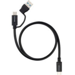 Cable usb 3.2 tipo-c nanocable 10.01.4800/ usb tipo-c macho/ usb macho - usb tipo-c macho/ hasta 60w/ 10gbps/ 50cm/ negro