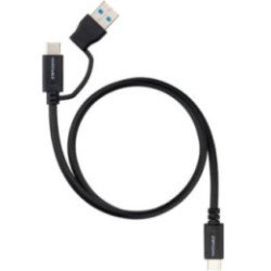 Cable usb 3.2 tipo-c nanocable 10.01.4801/ usb tipo-c macho/ usb macho - usb tipo-c macho/ hasta 60w/ 10gbps/ 1m/ negro
