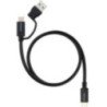 Cable usb 3.2 tipo-c nanocable 10.01.4801/ usb tipo-c macho/ usb macho - usb tipo-c macho/ hasta 60w/ 10gbps/ 1m/ negro