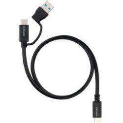 Cable usb 3.2 tipo-c nanocable 10.01.4802/ usb tipo-c macho/ usb macho - usb tipo-c macho/ hasta 60w/ 10gbps/ 2m/ negro