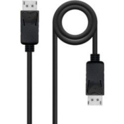 Cable displayport 1.4 8k nanocable 10.15.2800/ displayport macho - displayport macho/ 50cm/ certificado/ negro