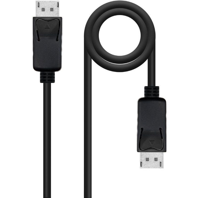 Cable displayport 1.4 8k nanocable 10.15.2800/ displayport macho - displayport macho/ 50cm/ certificado/ negro