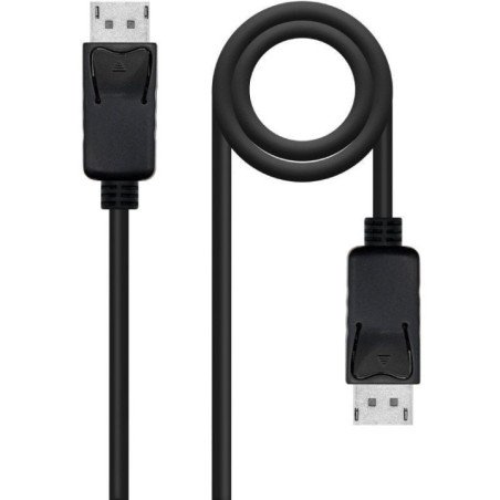 Cable displayport 1.4 8k nanocable 10.15.2800/ displayport macho - displayport macho/ 50cm/ certificado/ negro