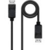 Cable displayport 1.4 8k nanocable 10.15.2800/ displayport macho - displayport macho/ 50cm/ certificado/ negro