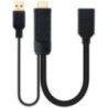 Cable conversor nanocable 10.16.0205/ hdmi macho - displayport hembra/ 20cm/ negro