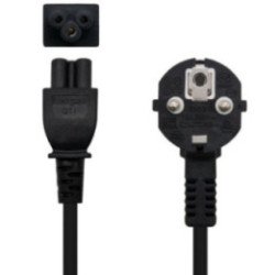 Cable alimentación trébol nanocable 10.22.0302-l200/ schuko macho - c5 hembra/ 2m/ negro