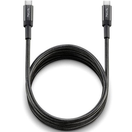 Cable usb 2.0 tipo-c ngs knot/ usb tipo-c macho - usb tipo-c macho/ hasta 100w/ 480mbps/ 3m/ negro
