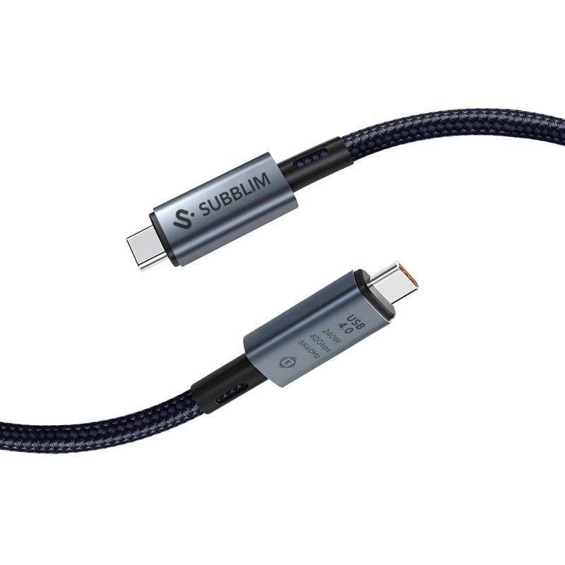 Cable usb 4.0 tipo-c subblim cable high/ usb tipo-c macho - usb tipo-c macho/ hasta 240w/ 40gbps 1.5m/ negro