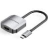 Conversor vention tdehb/ usb tipo-c macho - hdmi hembra/ 15cm/ plata